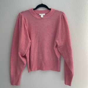 H&M Coral Puff Sleeve Sweater